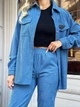 Fashions • Жіночий вельветовий костюм Лойд Fashions 50-52 джинс (1015-бу) - зображення 5