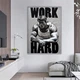 Картина на холсте для интерьера 50х70см - Арнольд Шварцнегер Work Hard - изображение 1