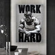 Картина на холсте для интерьера 50х70см - Арнольд Шварцнегер Work Hard - изображение 3