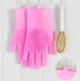 Силиконовые перчатки со щеткой CleansGlove, розовые - изображение 12