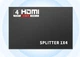 HDMI сплиттер FULL HD 2k 1080 на 4 порта 1 вход ->на 4 экрана разветвитель Splitter разветвитель повторитель (555281274-1) Черный - изображение 10