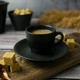 Кофейная чашка с блюдцем черная Porland Seasons 80мл (212109 BL) - изображение 1