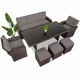 Садовая мебель из ротанга Just Relax набор Делюкс 520 с 3 Пуфами Темно-коричневый из ротанга со стальным каркасом - изображение 2