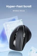 Мышь беспроводная UGREEN M751 сверхбыстрая с прокруткой Bluetooth 5.4 2.4G эргономичная 5000 точек на дюйм для MacBook планшетов ноутбуков компьютеров ПК Black (45792) - изображение 9