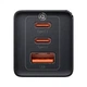 Зарядний пристрій Baseus GaN5 Pro 2xUSB-C + USB 65 W Black (CCGAN65E5) - зображення 3