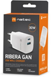 Мережевий зарядний пристрій NATEC Ribera GaN USB-A + USB-C 30W PD 3.0 QC3.0 White (NUC-2140) - зображення 6