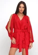 Женский костюм-двойка с шортами и ассиметричной блузой Подіум 25862-RED L Красный - изображение 3