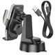 Автомобільний тримач із бездротовою зарядкою Hoco HW27 Traveler infrared RGB wireless 15W Black - зображення 5