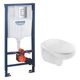 Инсталляция Grohe Rapid Sl 3 В 1 38772001 + Унитаз Безободковый Kroner Oker Whi533536 Rimless С Сиденьем Slim Duroplast Soft Close Quick Relase Ko533536Whir (38772001Ko533536) - изображение 1