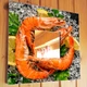 Декоративное зеркало "Креветки на льду с лимоном" декор для кухни, кафе, суши бара, ресторана, подарок шеф повару - изображение 1