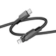 Кабель для швидкого заряджання Borofone BU41 Type-C to IP Lightning PD27W 1.2m поворотний з LED індикатором Black - зображення 3