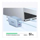 Сетевое зарядное устройство Ugreen GaN X CD244 65W QC4.0+ PD3.0 голубой (15407) - изображение 7