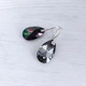 Серьги Hand Made с кристаллами каплями Swarovski черно-серебристого цвета Silver Night - изображение 3