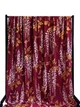 Ткань Креп шелковистый весенний сад, бордо, пог. м. (к226, 2009015, д8 цв1) - изображение 2