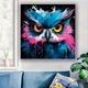Картина на холсте для интерьера 50х50см - Сова paint art - изображение 1