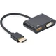 Адаптер-перехідник HDMI на HDMI/VGA+Аудіо 3.5 (A-HDMIM-HDMIFVGAF-01) - зображення 1