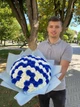 Мыльный букет из 101 розы бело-синий,букет из натурального мыла на 14 февраля, 8 марта, день рождения - изображение 1