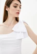 Женский костюм блуза с бантиком + юбка миди Подіум Bow 27928-WHITE S Белый - изображение 5