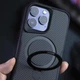 TPU+PC чохол Metal Buttons with MagSafe Carbon Ring для Apple iPhone 15 Pro (6.1") Чорний - зображення 3