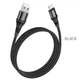 Кабель HOCO X50 USB to Lightning 2.4A 1m nylon aluminum connectors Black (6931474734198) - изображение 3