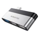 Перехідник USB HUB BOROFONE DH1 Сталь (DH1) - зображення 1