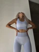 Женский комплект для спорта Fitness Attire, grey (топ, рашгард, лосины) - XL - изображение 3