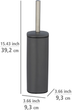 Щітка для туалету Wenko Alassio пофарбована сталь антрацит (4008838327838) - зображення 2