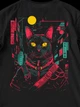 Футболка жіноча оверсайз Dubhumans Cyber Cat Чорний XL-2XL (CC-TWO-B-XL2XL) - зображення 3