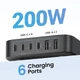 Сетевое зарядное устройство UGREEN CD271 GaN Desktop Charger 2*USB-A+4*USB-C 200W EU (40914) - изображение 3