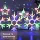 Светодиодная гирлянда-штора Снежинка и звезда 3х0.9 м 145 LED, мультиколор, для комнаты - изображение 3