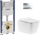 Инсталляция GEBERIT Duofix 458.126.00.1 с панелью слива Delta 50 115.119.21.1 хром + унитаз DEVIT Linea 3040120 Rimless с сиденьем Soft Close дюропласт - изображение 1