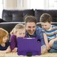 Чехол STR EVA Apple iPad Pro 11" (2024) детский с ремнём и подставкой Purple - изображение 6