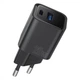 Мережевий Зарядний Пристрій Proove Silicone Power Plus 20W (Type-C + USB. QC 3.0 + PD 3.0) Black - зображення 1