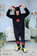 Пижама Кигуруми My Kigu Мужская Аниме Наруто Акацуки с ушками Черный размер XL 175-185 см (21107411) - изображение 1