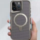 TPU+PC чохол Metal Buttons with MagSafe Carbon Ring для Apple iPhone 15 Pro (6.1") Сірий - зображення 2