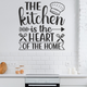 Вінілова наклейка Кухня серце будинку 49х50см (The kitchen is the heart) Happy Pocket Чорний матовий (HP-072S-070M) - зображення 2