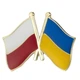 Подвійний значок-пін з прапорами України та Польщі (00005) - зображення 1