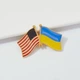 Подвійний значок-пін з прапорами України та США 40 х 27мм (00028) - зображення 1