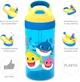 Дитяча пляшка для води Zak Designs Baby Shark із соломинкою та вбудованою петлею для перенесення не протікає виготовлена з міцного пластику - зображення 6