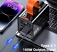 Павербанк Power bank 60000 mAh PD 100W з ліхтарем для швидкої зарядки ноутбука планшета смартфона LED дисплей високої ємності дорожній зовнішній акумулятор адаптер - зображення 4