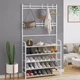 Універсальний вішак для одягу New simple floor clothes rack size 60X30X151 см Білий - зображення 2