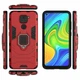 Чехол Iron Ring для Xiaomi Redmi Note 9 бампер противоударный с подставкой кольцом Red - изображение 3
