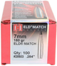 Пуля Hornady ELD Match кал. 7 мм (.284) масса 180 гр (11,66 г) 100 шт - изображение 1