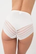 Жіночі труси сліпи з високою талією Giulia Allegra 2301/20 XXL White-whisper, трусики з мікрофібри, з прозорими смужками - зображення 5