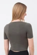 Топ з коротким рукавом та круглим вирізом Giulia CROP T-SHIRT S/M Khaki-khaki - изображение 2