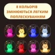 Силиконовый ночник-зайчик для детей , 8 цветов с сенсорным управлением - изображение 5