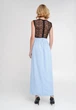 Длинное вечернее платье с кружевом на и разрезом на ноге Подіум 28005-LIGHTBLUE_BLACK S Голубой - изображение 2