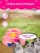 Игрушка для котов Пирамида VMHouse игровой трек башня трехуровневая с шариками для кошек интерактивная игра пирамидка с мячиками для кошки или кота розовый (0118-0001) - изображение 3