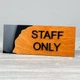 Табличка STAFF ONLY 250х100мм Черная - изображение 1