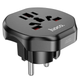 Мережевий адаптер HOCO AC6 Unimpeded universal conversion plug Black (6931474791511) - зображення 1